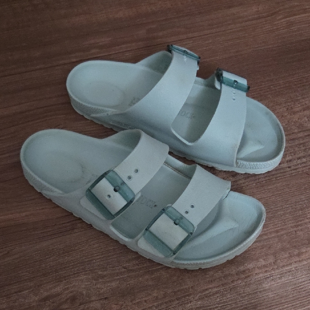 Birkenstock Light Mint Green Two-Strap Sandals